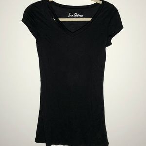 Sam Edelman | Ripped Neckline Black Tee